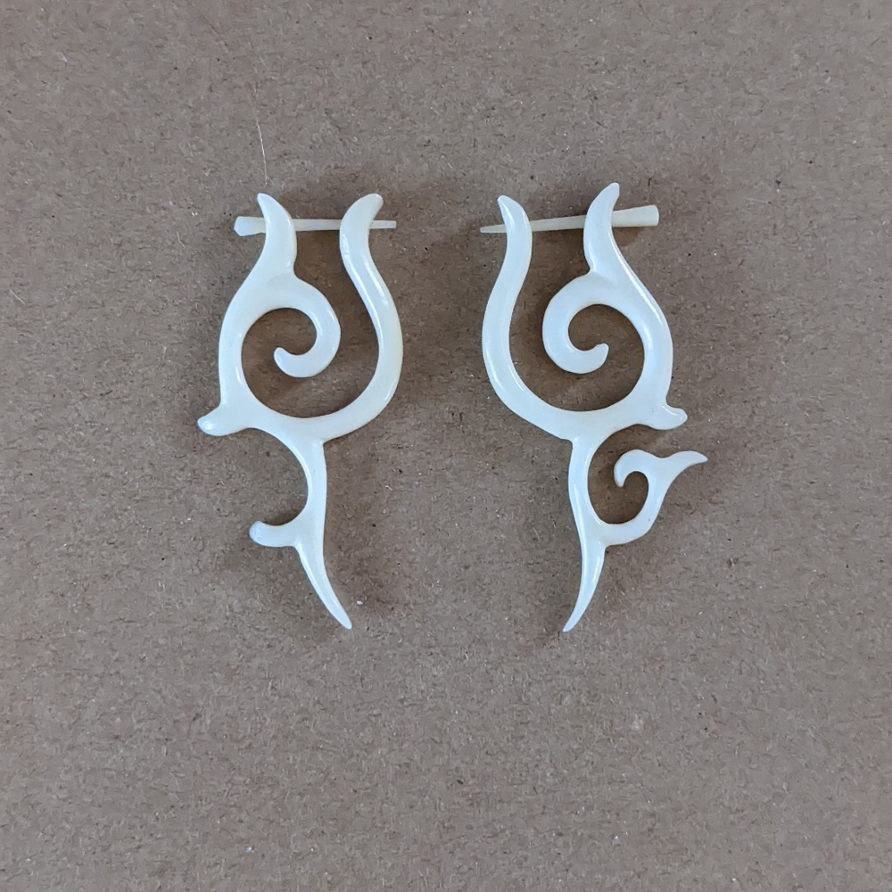 White Bone Earrings RARE
